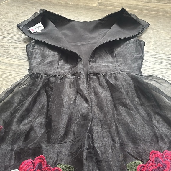 L’atiste | By Amy Floral Embroidered Dress - Black and Pink Size Small - Picture 14 of 14